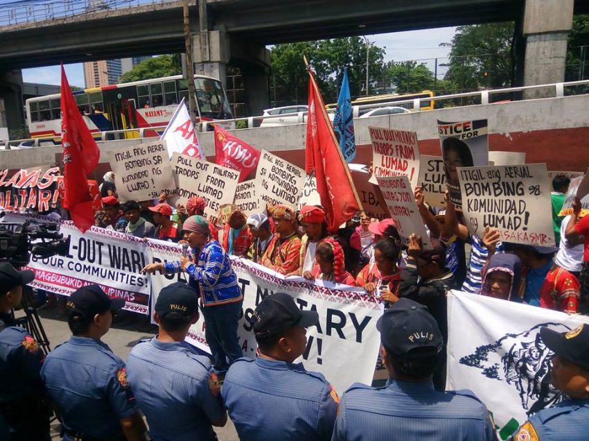 Militant Lumad group storms DND to protest unabated killings