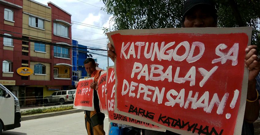 Typhoon Pablo survivors face threat of eviction