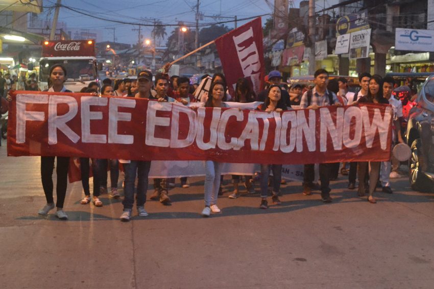 Youth group drums up call for free education, hits Duterte’s economic managers