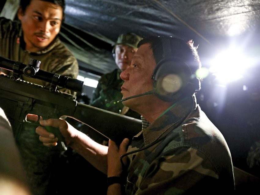 No talking peace in Marawi: Duterte fires sniper rifle twice towards ISIS militants