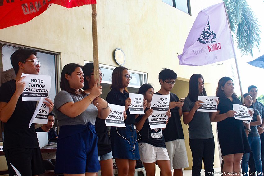 UP Mindanao students protest collection of tuition