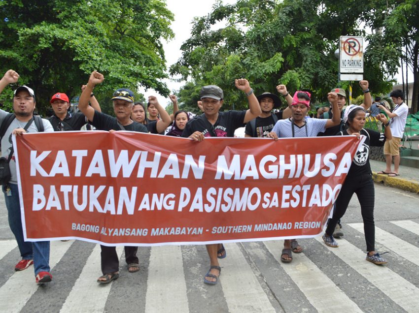 Anti-martial law activists in Davao rally vs tyranny, killings