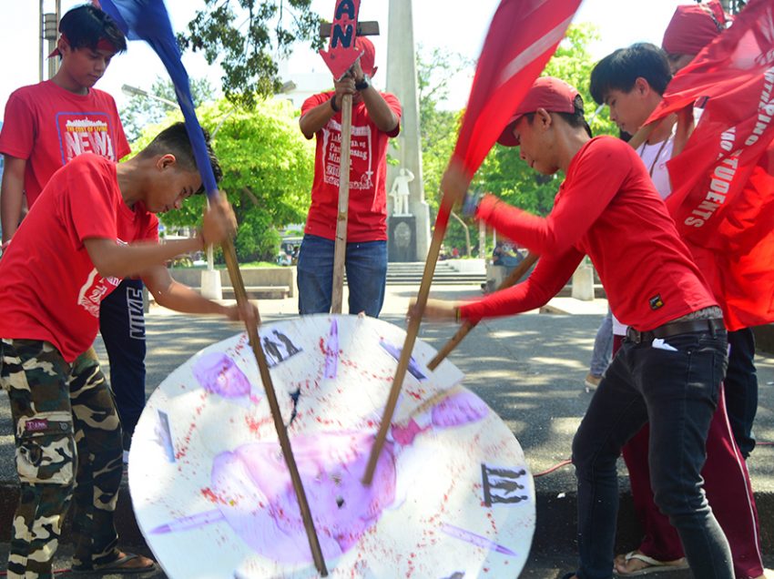 Students protest against Donald Trump ahead of PH visit