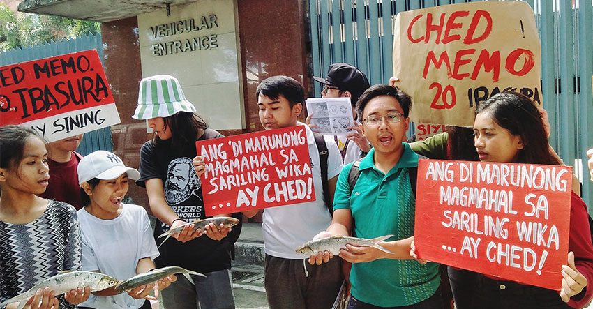 CHED’s memo manifests hypocrisy, anti-Filipino, groups say