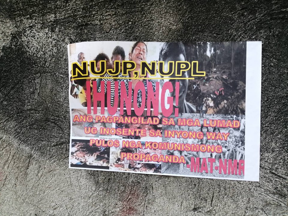 You are currently viewing NUJP, journo red-tagged in Oro anew