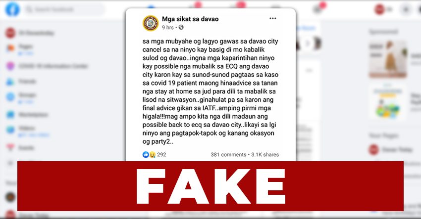 Re-imposition of lockdown in Davao ‘fake news’, says Mayor Sara