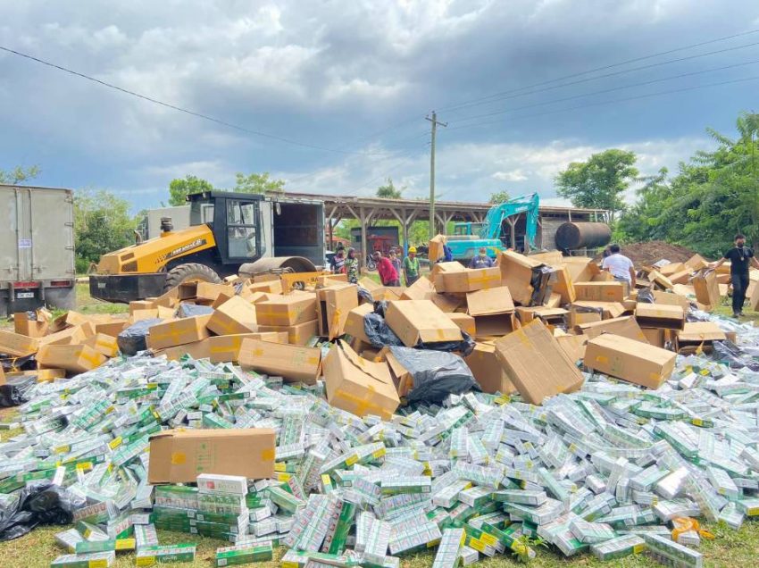 Customs Normin destroys P50M worth of misdeclared cigarettes from China anew