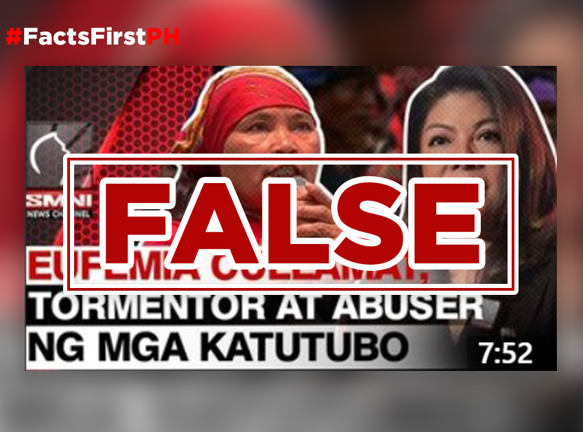 FACT CHECK: Red-tagger Lorraine Badoy’s claims vs IP leader are FALSE