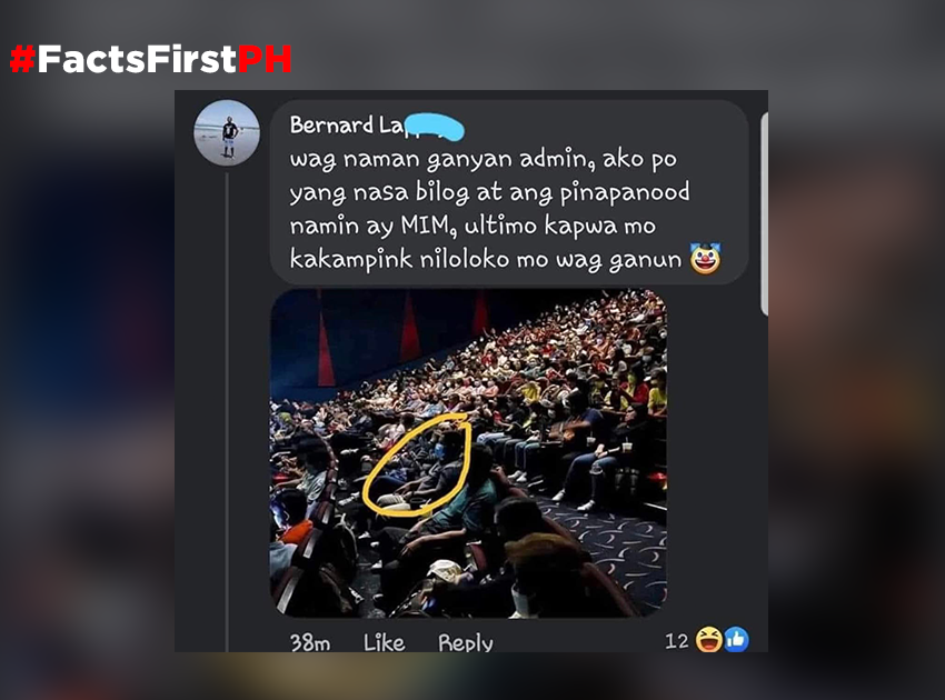 FACT CHECK: Photo circulating online as taken during MiM screening in Davao is false