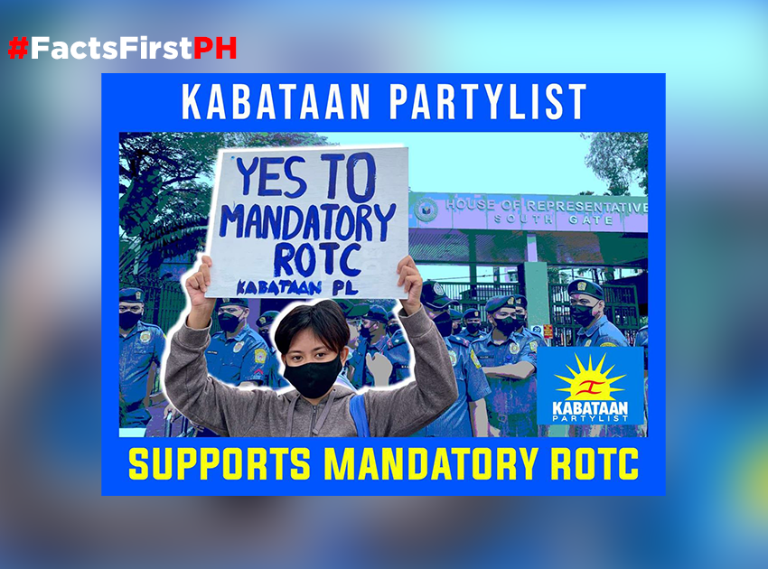 FACT CHECK: FB page falsely claims Kabataan Partylist supports ROTC revival