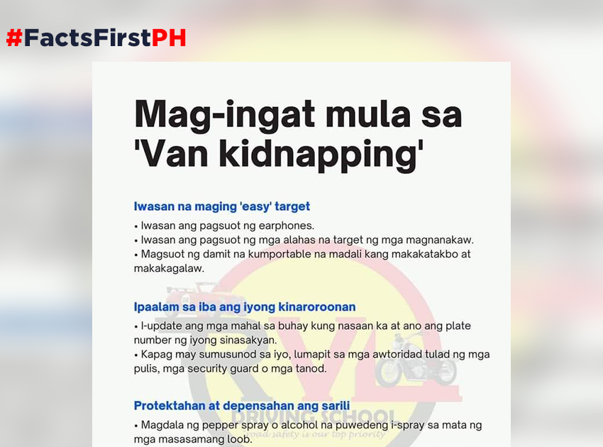 FACT CHECK: Alleged ‘van kidnapping’ incidents are not true, authorities say