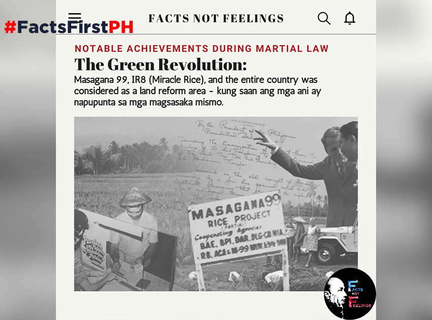 FACT CHECK: Claim that Masagana 99 is a notable achievement during Martial Law needs context