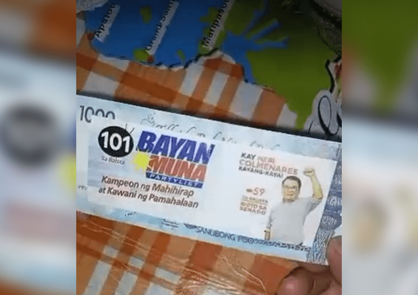 Bayan Muna warns public on fake money and membership cards distributed in Davao