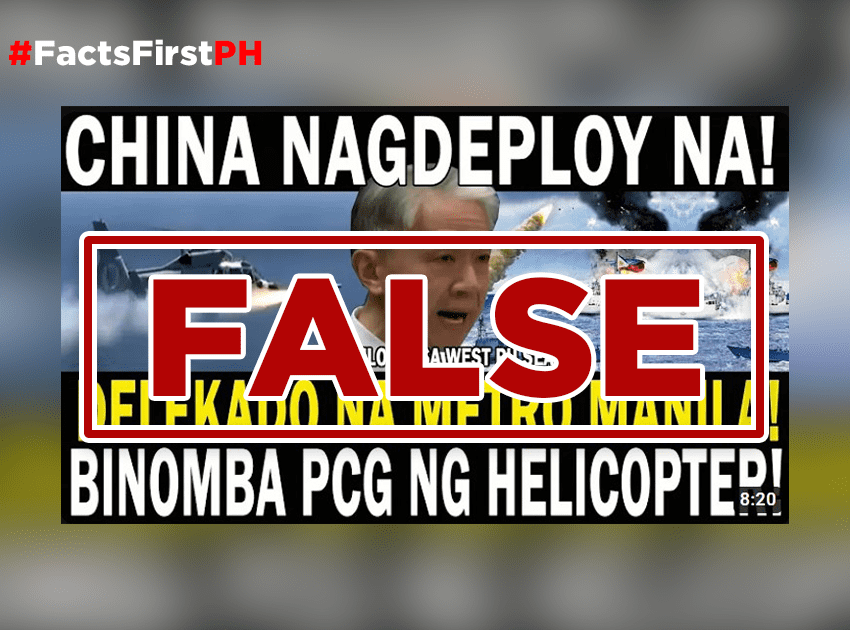 FACT CHECK: Vlog claiming China bombed Philippine Coast Guard false