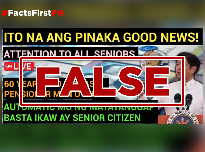 FACT CHECK: P20K automatic monthly pension for senior citizens false